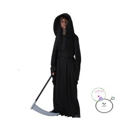 Bộ đồ hóa trang Thần Chết Phantom cho bé trai - Áo choàng, mũ và lưỡi hái Halloween, độc đáo, cho bé từ 5-10 tuổi
