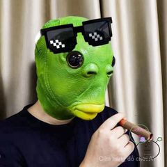 Mũ Quái Vật Biển Xanh - Mặt Nạ Vui Nhộn Dành Cho Bữa Tiệc Trickster, Dành Cho Trẻ Em và Thanh Thiếu Niên, Chất Liệu Cao Su An Toàn