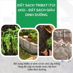 Giá thể Tribat 1KG - Đất Trồng Sạch, Dinh Dưỡng Cao, Không Mầm Bệnh, Thích Hợp Cho Rau Hoa Cảnh, Giữ Ẩm Tốt