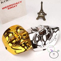 Mặt Nạ Kim Loại Chú Hề Ánh Kim - Vàng, Bạc, Trắng, Chất Liệu Dẻo, Kích Thước Được Điều Chỉnh, Phụ Kiện Thời Trang Độc Đáo