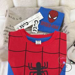 Bộ Trang Phục Người Nhện Dài Tay Cho Bé - Áo Choàng Đỏ Xanh Kèm Mặt Nạ Cotton Thời Trang Trẻ Em