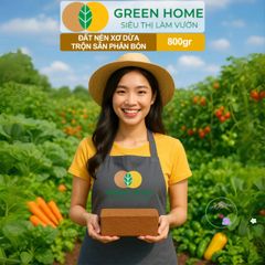 Đất Nén Hữu Cơ GreenHome 800gr - Viên Nén Nở Gấp 5, Phân Bón Chất Lượng Cao Cho Rau Hoa Cây Xanh, Tiện Lợi Tái Sử Dụng