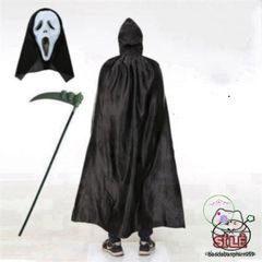 Bộ Trang Phục Halloween - Áo Choàng Thần Chết, Mặt Nạ Độc Đáo & Lưỡi Hái Bí Ẩn cho Tiệc Hóa Trang Bùng Nổ