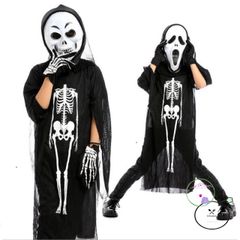 Áo Hóa Trang Bóng Ma Scream - Bộ Xương Halloween Cho Người Lớn & Trẻ Em, Thời Trang Dự Tiệc Ma Quái