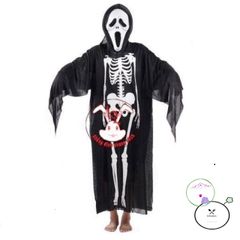 Áo Hóa Trang Bóng Ma Scream - Bộ Xương Halloween Cho Người Lớn & Trẻ Em, Thời Trang Dự Tiệc Ma Quái