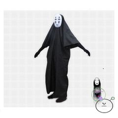Bộ hóa trang áo choàng đen và mặt nạ vô diện LUC55 - Set Halloween cho trẻ em và người lớn, chất liệu bền, dễ sử dụng