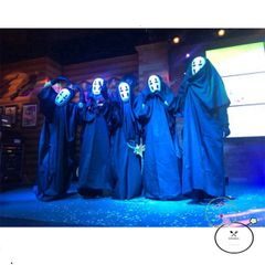 Bộ hóa trang áo choàng đen và mặt nạ vô diện LUC55 - Set Halloween cho trẻ em và người lớn, chất liệu bền, dễ sử dụng