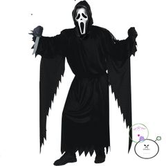 Bộ đồ hóa trang Scream Halloween - Áo choàng đen và mũ trùm đầu, Huyền bí, Phong cách Cosplay cho Tiệc Halloween