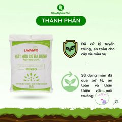 Đất Lavamix Hỗn Hợp Dinh Dưỡng Hữu Cơ Trồng Rau, Hoa, Cây Ăn Trái - Gói 6.5dm3 Chất Lượng Cao, Giữ Ẩm Tốt