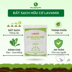 Đất Lavamix Hỗn Hợp Dinh Dưỡng Hữu Cơ Trồng Rau, Hoa, Cây Ăn Trái - Gói 6.5dm3 Chất Lượng Cao, Giữ Ẩm Tốt