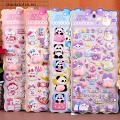Decal Hoạt Hình Chó Mèo 3D Dễ Thương - Nhãn Dán Trang Trí Điện Thoại, Laptop, Sách Vở Hài Hước và Sáng Tạo