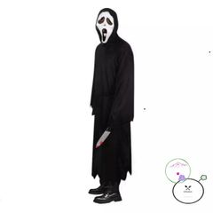 Bộ đồ hóa trang Thần Chết Huyền Bí kèm mặt nạ - Trang phục Halloween cho mọi lứa tuổi, chất liệu polyester cao cấp