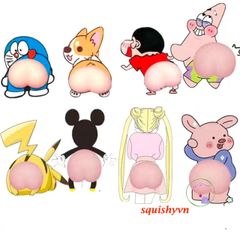 Miếng Dán Silicon Mông Đào Dễ Thương - Sticker Chống Va Đập Cho Điện Thoại & Cửa Ô Tô - Phụ Kiện Siêu Hot