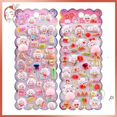 Hình Dán 3D Hoạt Hình Cừu Dễ Thương - Dán Trang Trí Điện Thoại, Quà Tặng Độc Đáo cho Bé Gái, Giải Tỏa Căng Thẳng