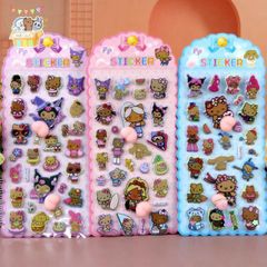 Miếng Dán 3D Hello Kitty Dễ Thương - Quà Tặng Trang Trí DIY cho Laptop và Sổ Lưu Niệm - Giảm Căng Thẳng, Chất Liệu Cao Cấp