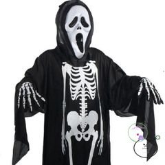Bộ Trang Phục Thần Chết Halloween - Áo Xương và Mặt Nạ Ma Hóa Trang Cho Tiệc và Chụp Ảnh Ma Quái