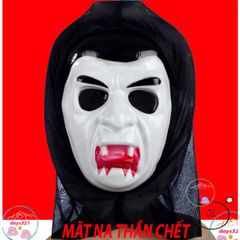 Áo choàng ma cà rồng đỏ đen kèm mặt nạ - Bộ cosplay Halloween thần chết Scream cho tín đồ phim kinh dị