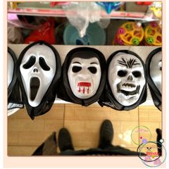 Áo choàng ma cà rồng đỏ đen kèm mặt nạ - Bộ cosplay Halloween thần chết Scream cho tín đồ phim kinh dị