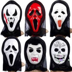 Áo choàng ma cà rồng đỏ đen kèm mặt nạ - Bộ cosplay Halloween thần chết Scream cho tín đồ phim kinh dị