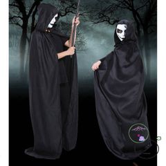 Bộ Hóa Trang Thần Chết Halloween Cao Cấp - Trang Phục Ma Mị Dành Cho Nam Nữ Với Mặt Nạ Kèm Theo