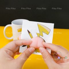 Bộ sticker PIKACHU dễ thương cho xe hơi và tủ lạnh - Hình dán chống va đập silicone Cute PK0021