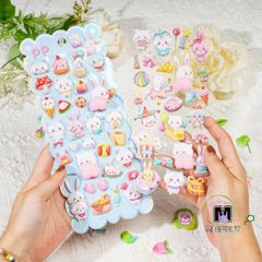 Miếng Dán 3D Hoạt Hình Động Vật Mềm Mại DIY Trang Trí Điện Thoại và Văn Phòng - Chất Liệu Cao Cấp, Thiết Kế Dễ Thương, Giải Tỏa Căng Thẳng