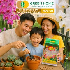 Đất Sét Nung GreenHome 6L Thái Lan - Giải Pháp Hoàn Hảo Cho Sen Đá, Phong Lan và Thủy Canh, Giữ Nước Chống Ngập Úng, Sạch Vô Trùng