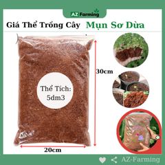 Mụn Dừa Tự Nhiên - Giá Thể Trồng Cây Không Tác Hại Môi Trường Trong Túi Zip 5dm3 - AZ Farming