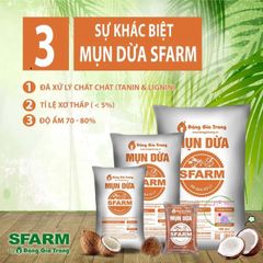 Mụn Dừa SFARM 20dm3 - Giá Thể Trồng Cây Tự Nhiên, Hợp Chất 100% Mụn Xơ Dừa, Thoáng Khí, Hút Nước Tốt, Sử Dụng Đa Năng