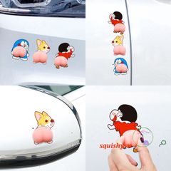 Bộ 30 Hình Dán Silicon Hình Mông Đào Dễ Thương - Trang Trí Điện Thoại Mochi Squishy, Miếng Dán Chống Xước, Bóp Giảm Stress