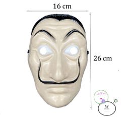 Mặt nạ Cosplay Dali La Casa de Papel - Phụ kiện Halloween độc đáo, nhân vật tiền Heist, chất liệu nhựa, kích thước 26x16cm