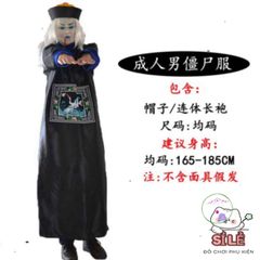 Bộ Trang Phục Halloween Ma Cà Rồng - Costume Mysterious Wizard với Mặt Nạ và Tóc Giả, Hoàn Hảo cho Sự Kiện Hóa Trang và Cosplay