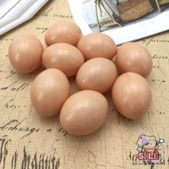 Bộ 10 Trứng Gà Giả Bằng Nhựa - Mô Hình Đào Tạo Cho Gà Tre, Trứng Mồi An Toàn Dành Cho Gia Cầm, Đồ Chơi Giáo Dục Sáng Tạo