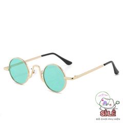 Kính Mắt Tròn Phong Cách Thầy Bói - Gọng Kim Loại Thời Thượng Chống UV400 Cho Phong Cách Nổi Bật