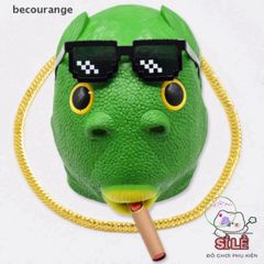 Khẩu Trang Đầu Cá Xanh Lá Cây - Phụ Kiện Đeo Đầu Thú Vị và Độc Đáo cho Fan Cá và Đồ Chơi Hài Hước