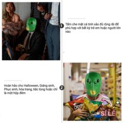 Mặt Nạ Cosplay Đầu Cá Xanh Dễ Thương - Phụ Kiện Halloween Hài Hước Cho Bữa Tiệc và Sự Kiện Đặc Biệt