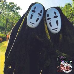 Bộ Trang Phục Cosplay Vô Diện Spirited Away - Áo Choàng Đen và Mặt Nạ Cho Trẻ Em và Người Lớn, Thế Giới Cosplay Kỳ Bí