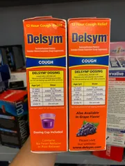 Siro ho Delsym 12 Giờ Giảm Ho Ngày và Đêm 148ml - Hương Vị Nho Dễ Uống, Dành Cho Người Lớn và Trẻ Em Từ 4 Tuổi Trở Lên