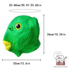 Mũ Cá Xanh Dễ Thương - Phụ Kiện Hóa Trang Vui Nhộn Cho Trẻ Em, Thiết Kế Sống Động Với Mắt Vàng và Họa Tiết Vảy Cá