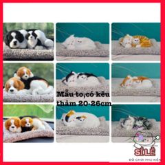 Gấu bông chó mèo khử mùi than hoạt tính - Trang trí ô tô và bàn làm việc, mẫu lớn đáng yêu kêu vui nhộn.
