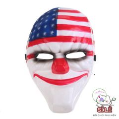 Mặt Nạ Chú Hề Đỏ PAYDAY - Mặt Nạ Halloween Trang Trí Cờ Mỹ Cho Barbershop và Tiệc Hóa Trang
