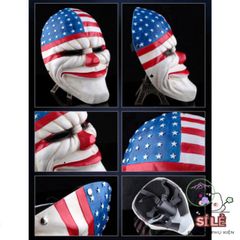 Mặt Nạ Chú Hề Đỏ PAYDAY - Mặt Nạ Halloween Trang Trí Cờ Mỹ Cho Barbershop và Tiệc Hóa Trang