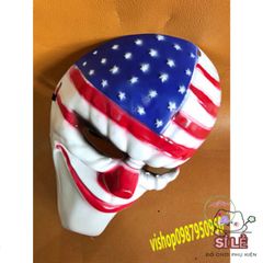 Mặt Nạ Chú Hề Đỏ PAYDAY - Mặt Nạ Halloween Trang Trí Cờ Mỹ Cho Barbershop và Tiệc Hóa Trang