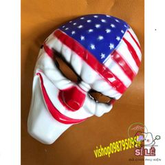 Mặt Nạ Chú Hề Đỏ PAYDAY - Mặt Nạ Halloween Trang Trí Cờ Mỹ Cho Barbershop và Tiệc Hóa Trang