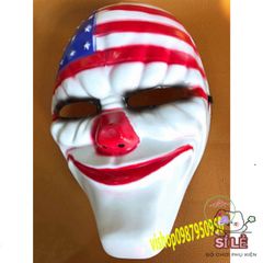 Mặt Nạ Chú Hề Đỏ PAYDAY - Mặt Nạ Halloween Trang Trí Cờ Mỹ Cho Barbershop và Tiệc Hóa Trang