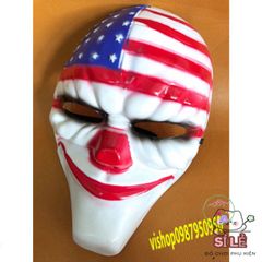 Mặt Nạ Chú Hề Đỏ PAYDAY - Mặt Nạ Halloween Trang Trí Cờ Mỹ Cho Barbershop và Tiệc Hóa Trang