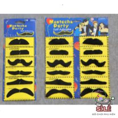 Bộ 12 Râu Giả Đen Hài Hước Dành Cho Nam - Phụ Kiện Vui Nhộn Cho Ngày Halloween và Các Bữa Tiệc Thú Vị