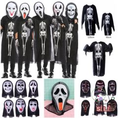 Bộ Trang Phục Xương Ma Đen Halloween Kèm Mặt Nạ - Thời Trang Cosplay Bí Ẩn Cho Bữa Tiệc Hóa Trang