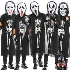 Bộ Trang Phục Xương Ma Đen Halloween Kèm Mặt Nạ - Thời Trang Cosplay Bí Ẩn Cho Bữa Tiệc Hóa Trang