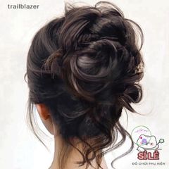 Dây Kẹp Tóc Bun Xoăn Lộn Xộn Chignon Donut Scrunchies - Phụ Kiện Thời Trang Co Giãn Cho Nữ, Chất Liệu Chịu Nhiệt Cao